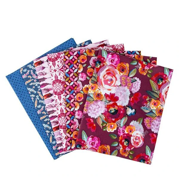 Poppies & Plumes 1-Yard Bundle Wine 2 Poppies & Plumes 1-Yard Bundle Wine - Image 2