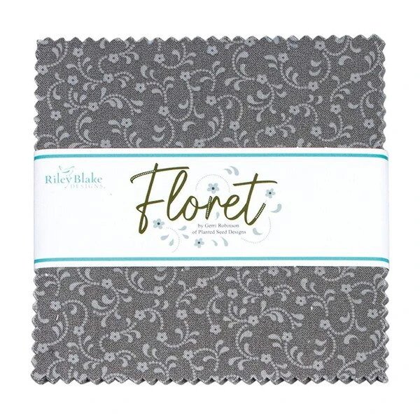 Floret Gray 5" Stacker 1 Floret Gray 5" Stacker