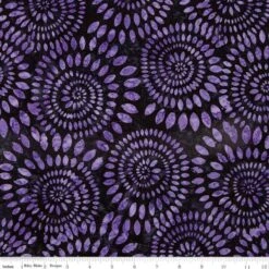 Expressions Batiks Dahlias Grape Coal