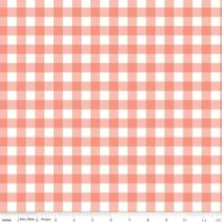 Flannel It's A Girl Gingham Coral