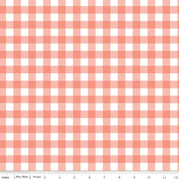 Flannel It's A Girl Gingham Coral 1 Flannel It's A Girl Gingham Coral