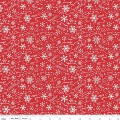 Flannel Snowflakes Red