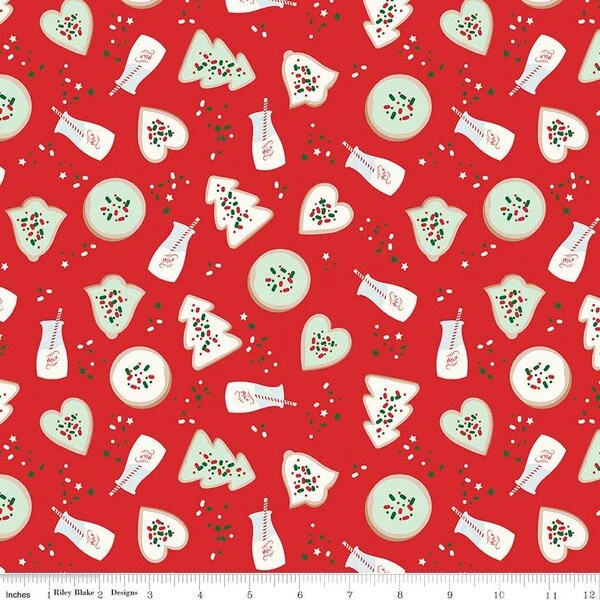 Flannel Christmas Cookies Red 1 Flannel Christmas Cookies Red