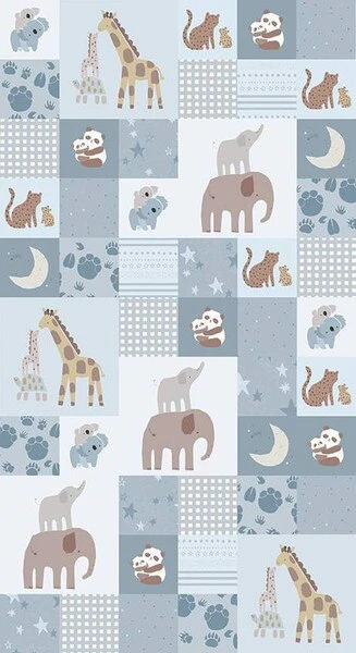 Flannel Safari Stargazing Boy Cheater Print Blue 2 Flannel Safari Stargazing Boy Cheater Print Blue - Image 2