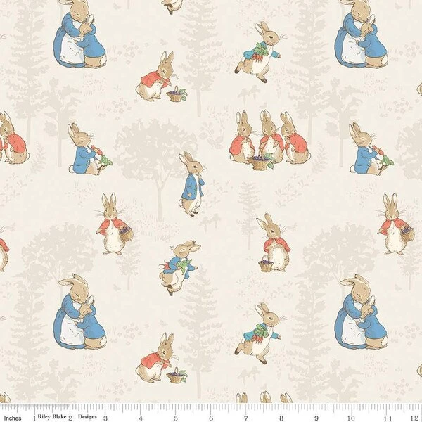 Flannel The Tale Of Peter Rabbit Main Cream 1 Flannel The Tale Of Peter Rabbit Main Cream