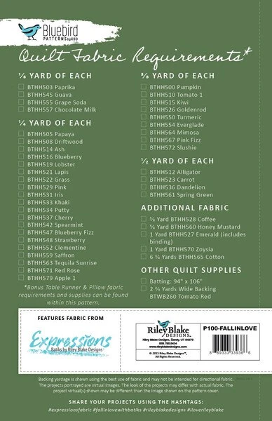 Bluebird Patterns Fall In Love With Batiks Pattern 2 Bluebird Patterns Fall In Love With Batiks Pattern - Image 2