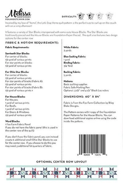 Melissa Mortenson Let's Stay Home Quilt Pattern 2 Melissa Mortenson Let's Stay Home Quilt Pattern - Image 2