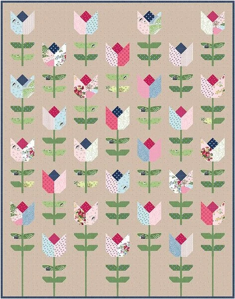 Melissa Mortenson Tailored Tulips Quilt Pattern 2 Melissa Mortenson Tailored Tulips Quilt Pattern - Image 2