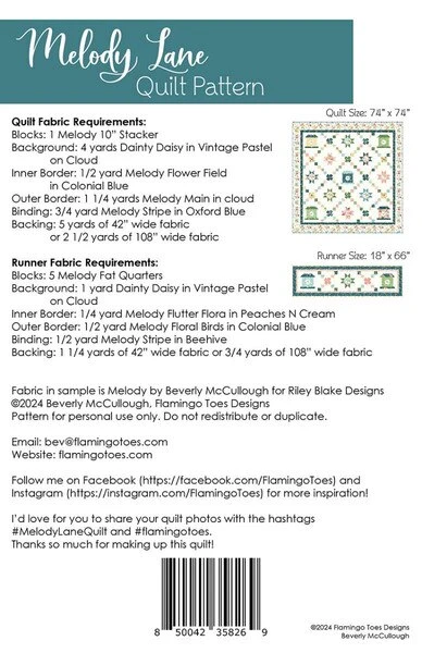 Beverly McCullough Melody Lane Quilt And Runner Pattern 2 Beverly McCullough Melody Lane Quilt And Runner Pattern - Image 2