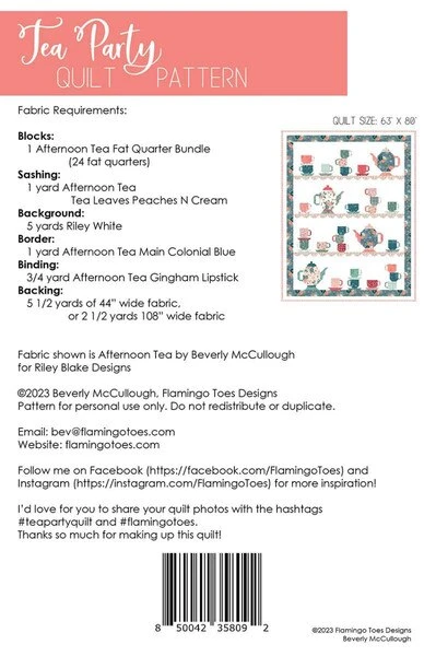 Beverly McCullough Tea Party Quilt Pattern 2 Beverly McCullough Tea Party Quilt Pattern - Image 2