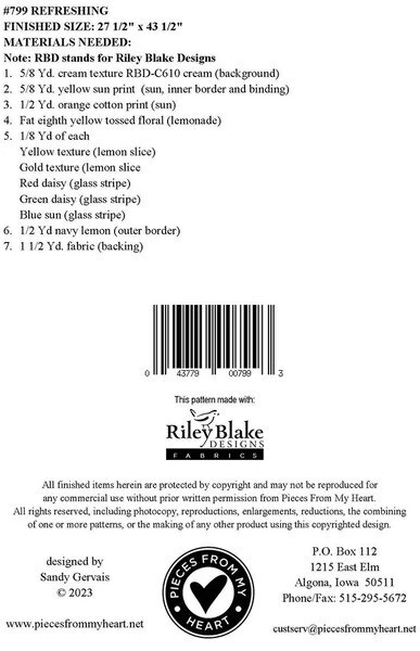 Sandy Gervais Refreshing Wall Hanging Pattern 2 Sandy Gervais Refreshing Wall Hanging Pattern - Image 2