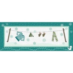 Jennifer Long Winter Clothesline Bench Pillow Pattern Machine Embroidery Version