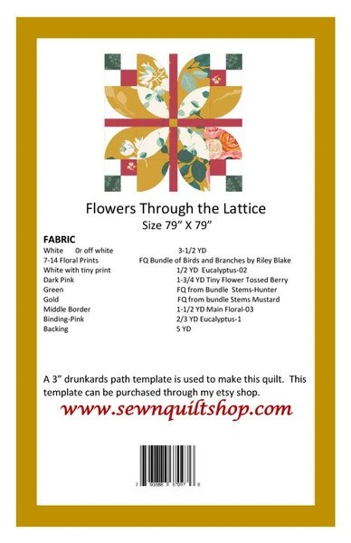 Sew-N-Quilt Flowers Through The Lattice Quilt Pattern 2 Sew-N-Quilt Flowers Through The Lattice Quilt Pattern - Image 2