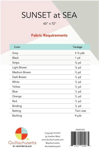 Quiltachusetts Sunset At Sea Quilt Pattern 2 Quiltachusetts Sunset At Sea Quilt Pattern - Image 2