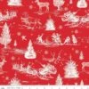 Wide Back Peace On Earth Christmas Scene Red